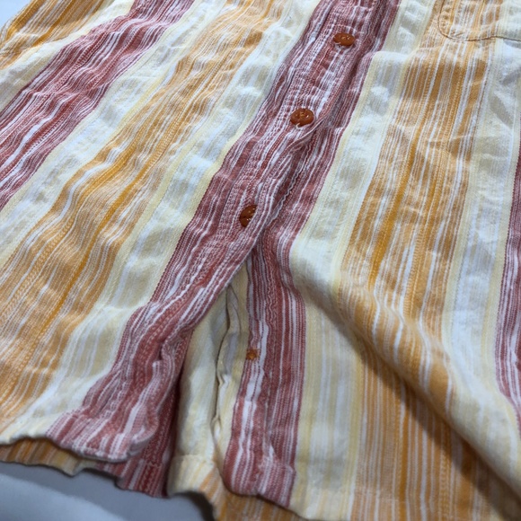 The North Face Red Yellow Striped Button Up Blouse - Picture 7 of 8